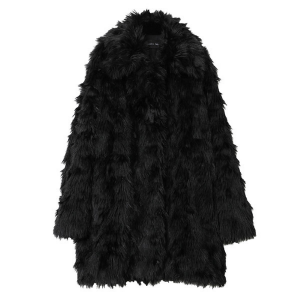 JADE Black Vegan Fur Coat